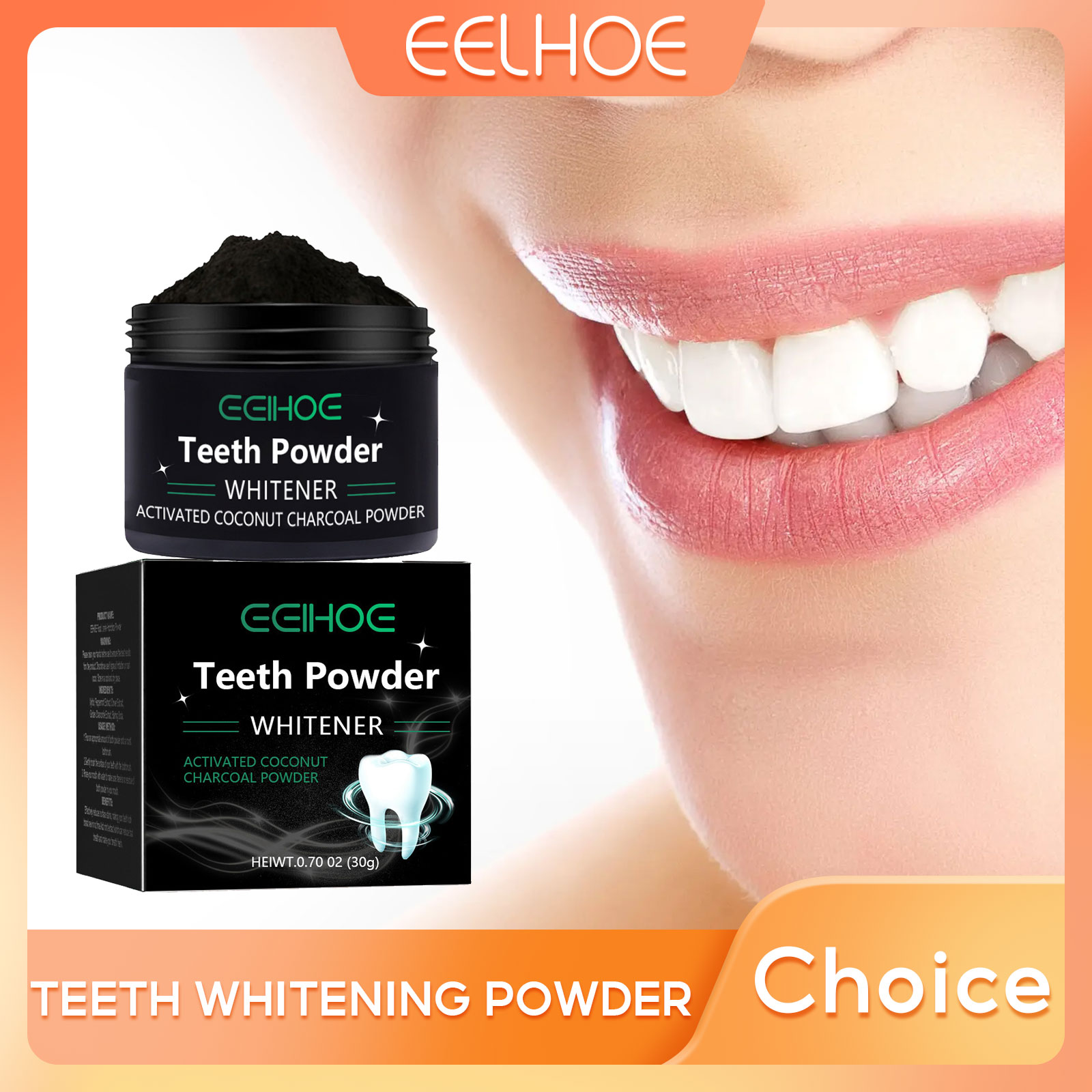 Whitening Powder Activated - EELHOE Charcoal Powder for Teeth Whitening