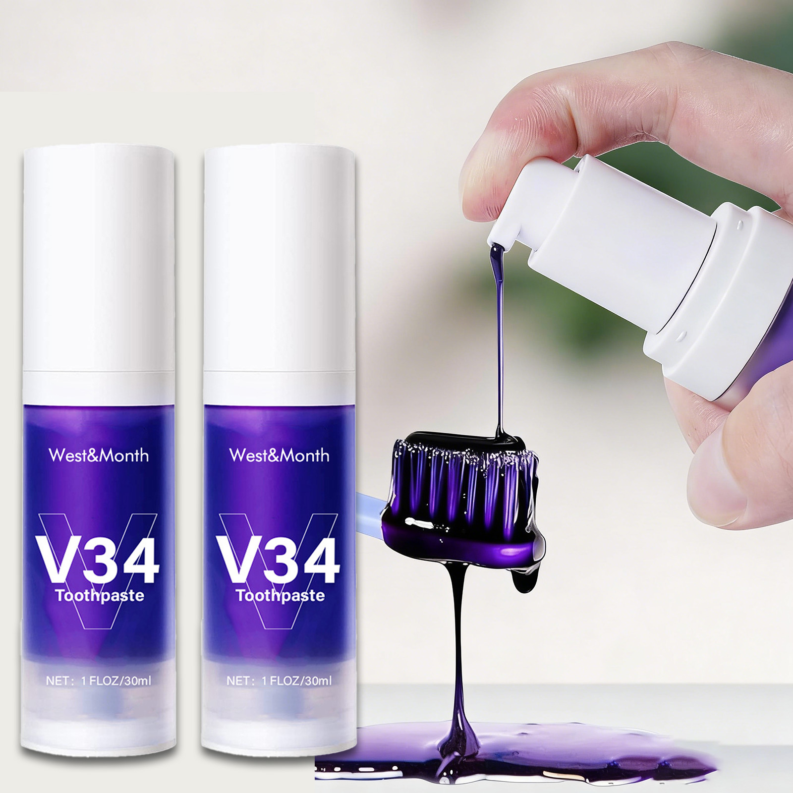 Remineralizing Toothpaste - V34 Teeth Whitening Toothpaste 30ml Intensive