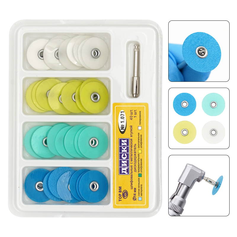 Teeth Whitening Express - 40Pcs/Box Dental Polishing Discs Holding Rod