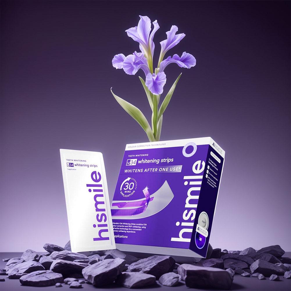 Purple Whitening Tooth Strips  - đánh giá và giá Teeth Whitening Routine
