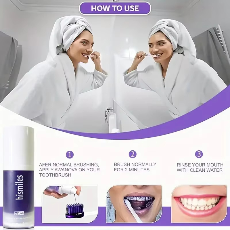 Purple Whitening Toothpaste De - đánh giá và giá Teeth Whitening Hismile