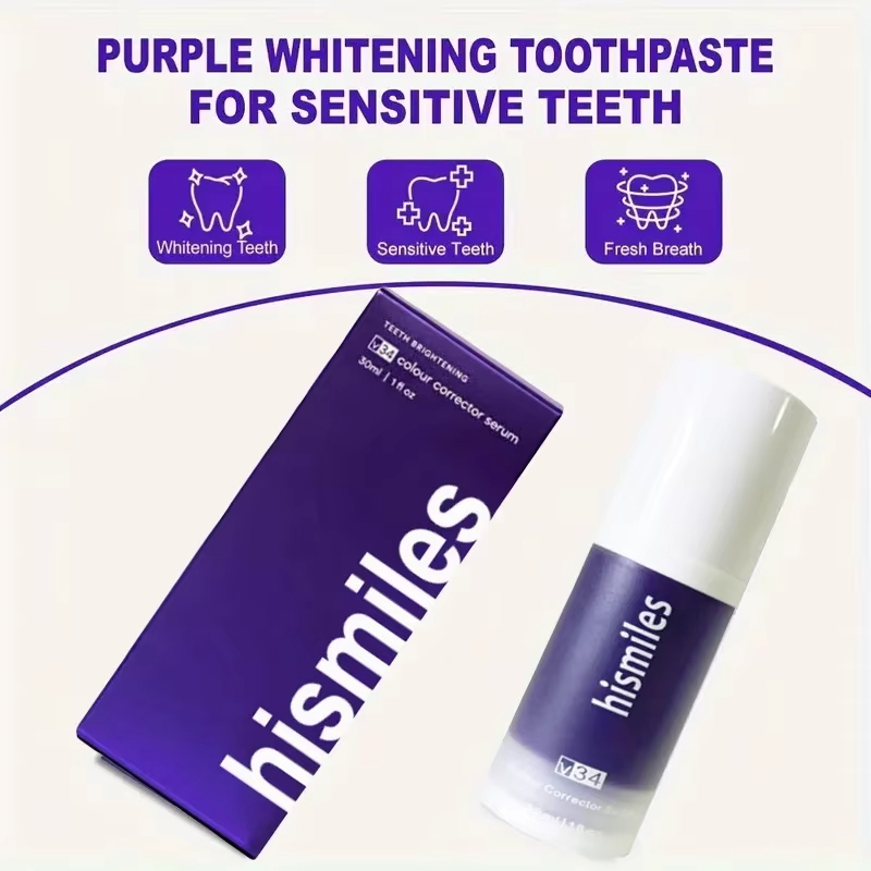Purple Whitening Toothpaste De - đánh giá và giá Teeth Whitening Hismile